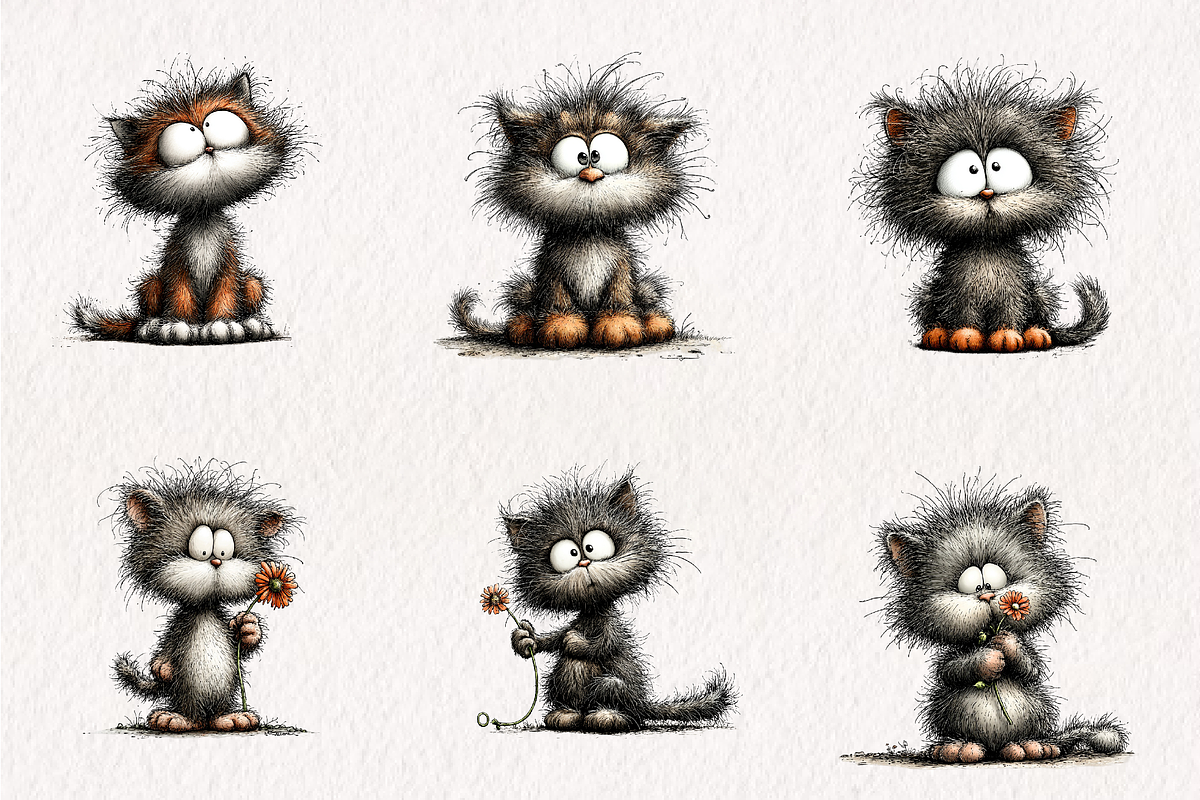 Fluffy Kitten Clipart PNG, an Illustration by CreationArt (Photo 2 of 7)