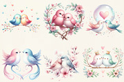 Whimsical Valentine Couple Birds, an Illustration by DreamCafeArt (Thumbnail 3 of 6)