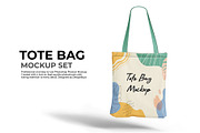 Tote Bag Mockup Set, a Product Mockup by Designbuys (Thumbnail 1 of 7)
