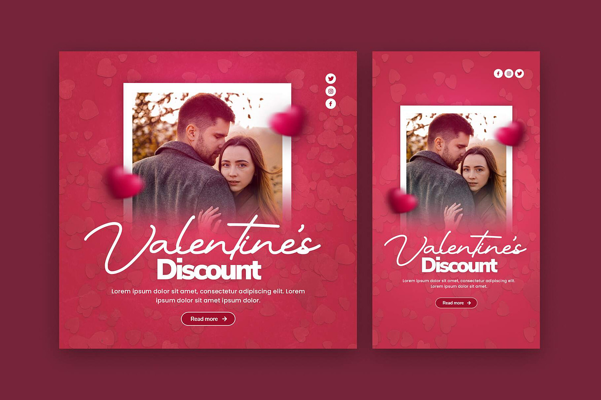Valentine's Day Instagram Bundle, a Social Media Template by Saman Osama (Photo 1 of 5)