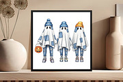 Retro Halloween Blue Denim Ghost PNG, an Illustration by Black Bird Studio (Thumbnail 4 of 4)