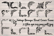 Vintage Baroque Floral Corner Frame, a Decorative Illustration by Creativeshirt (Thumbnail 1 of 20)