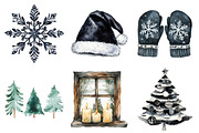 Black and White Christmas Clipart, an Illustration by Daily.Designs (Thumbnail 2 of 5)