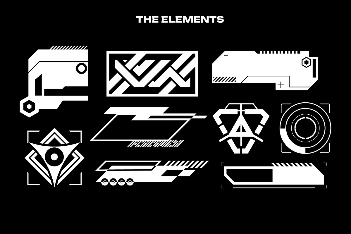 Cyberpunk Sci-Fi HUD Decals Pack, an Object Graphic by Neodivisu (Photo 3 of 10)