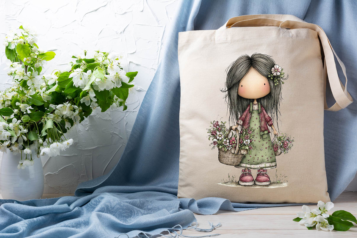 Whimsical Little Girls Gardening C, an Empty State Illustration by SVGArt (Photo 5 of 9)