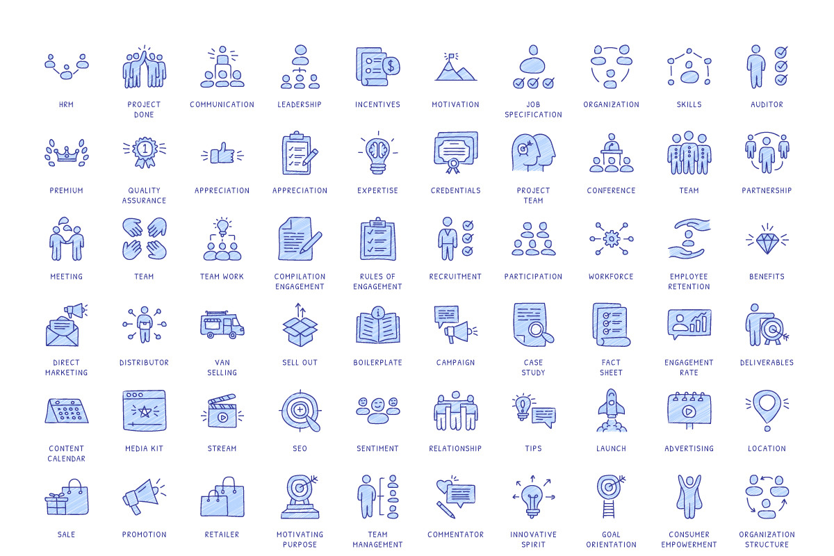 600 Business Concept Doodle Icons, a Solid Icon by vectorstank (Photo 2 of 4)