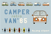 CamperVan ’65. Clipart collection, an Illustration by lokfrid (Thumbnail 1 of 7)