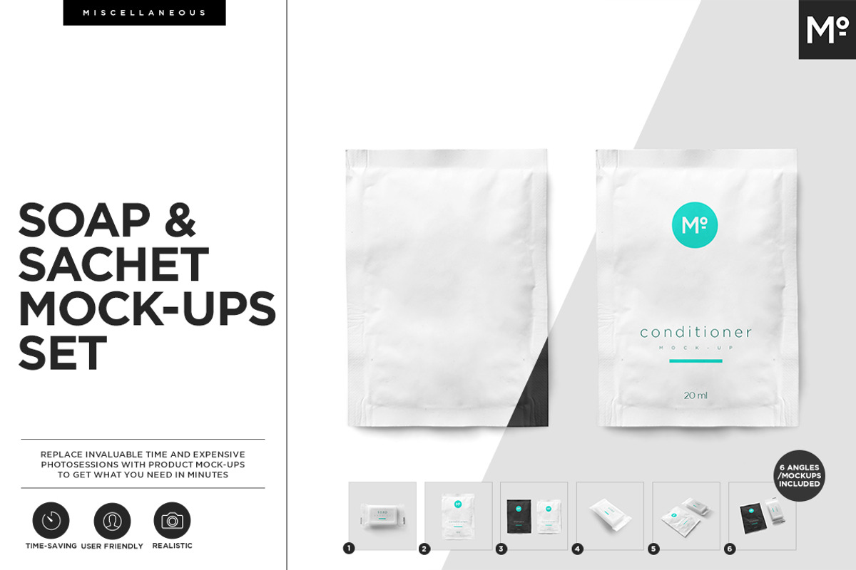 Soap and Sachete 6xMock-ups, a Household Mockup by Mocca Mockups Store (Photo 1 of 11)