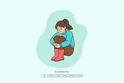 Depressed Woman Sitting and Crying, a Person Illustration by Partikusi Design (Thumbnail 2 of 3)