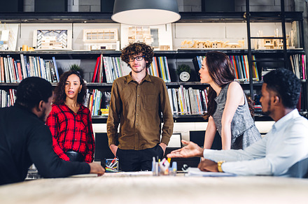 Group of professional business meeting and discussing strategy w, a Person Photo by Art_Photo
