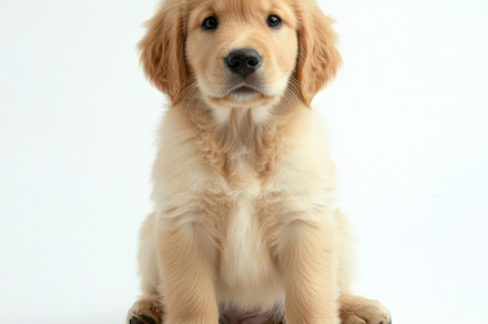 Adorable Golden Retriever Puppy Sitt, an Animal Photo by Pixeness