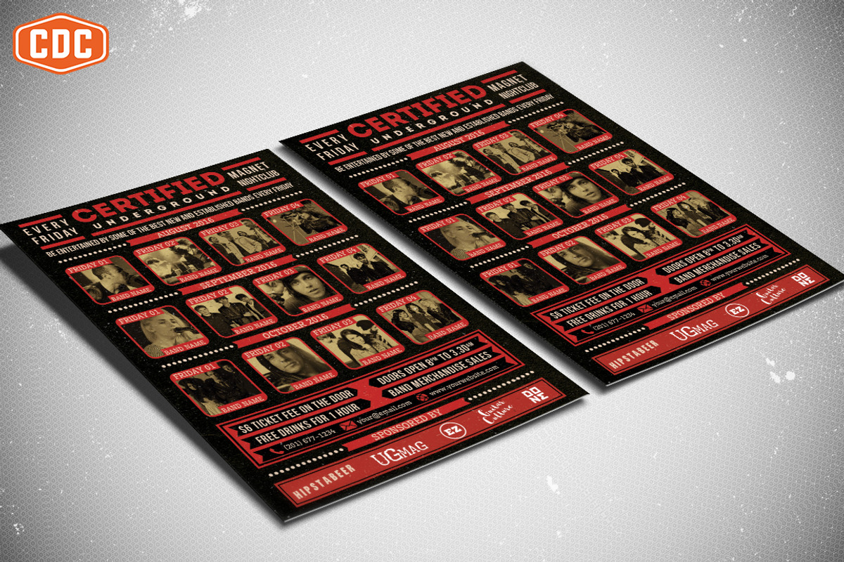 Certified Underground Flyer Template, a Flyer Template by Crosstown Design Co. (Photo 2 of 7)