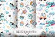 Azure Unicorns set +6 patterns, a Decorative Illustration by Kristina Crocus (Thumbnail 4 of 4)