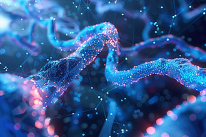 Futuristic DNA Molecules, a Health & Medical Photo by Ales Munt