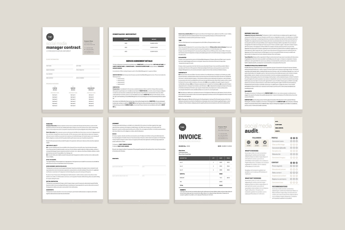 Beige Social Media Contract Template, a Presentation Template by InkBlue Templates (Photo 4 of 6)