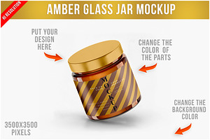 Amber Glass Jar Mockup PSD, a Packaging Mockup by Bruno's Shop