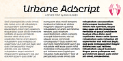 Urbane Adscript, a Script Font by Device (Thumbnail 1 of 7)
