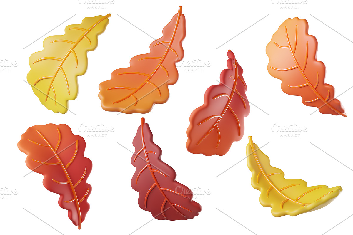 3D Autumn Leaves, a Plants & Tree 3D Model by Hannet (Photo 4 of 5)