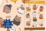 Cute Kawaii HalloweenCat Sticker Set, a Graphic by Dori Debreceni draws (Thumbnail 4 of 4)