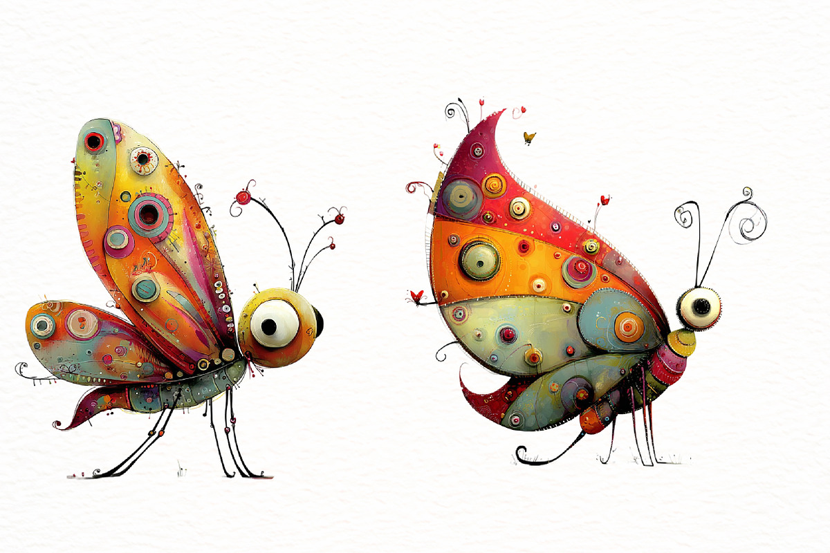 Whimsical spring butterfly Clipart, an Illustration by Designworld (Photo 2 of 8)
