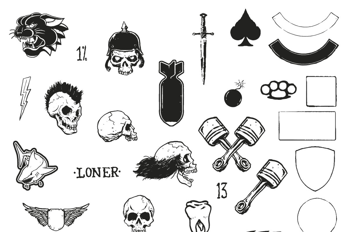Old School Biker Badges - Vol 2, an Object Graphic by danielcomerci (Photo 2 of 4)