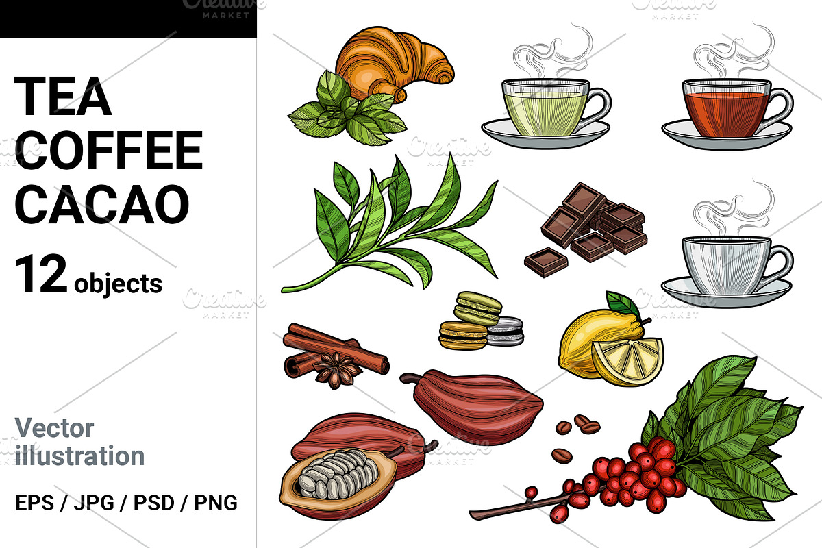 Coffee, cacao, tea., an Object Graphic by VitalinaGofman (Photo 1 of 11)
