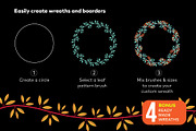 Leaf pattern brushes | illustrator, a Brush Add-On by Super Hello (Thumbnail 3 of 6)