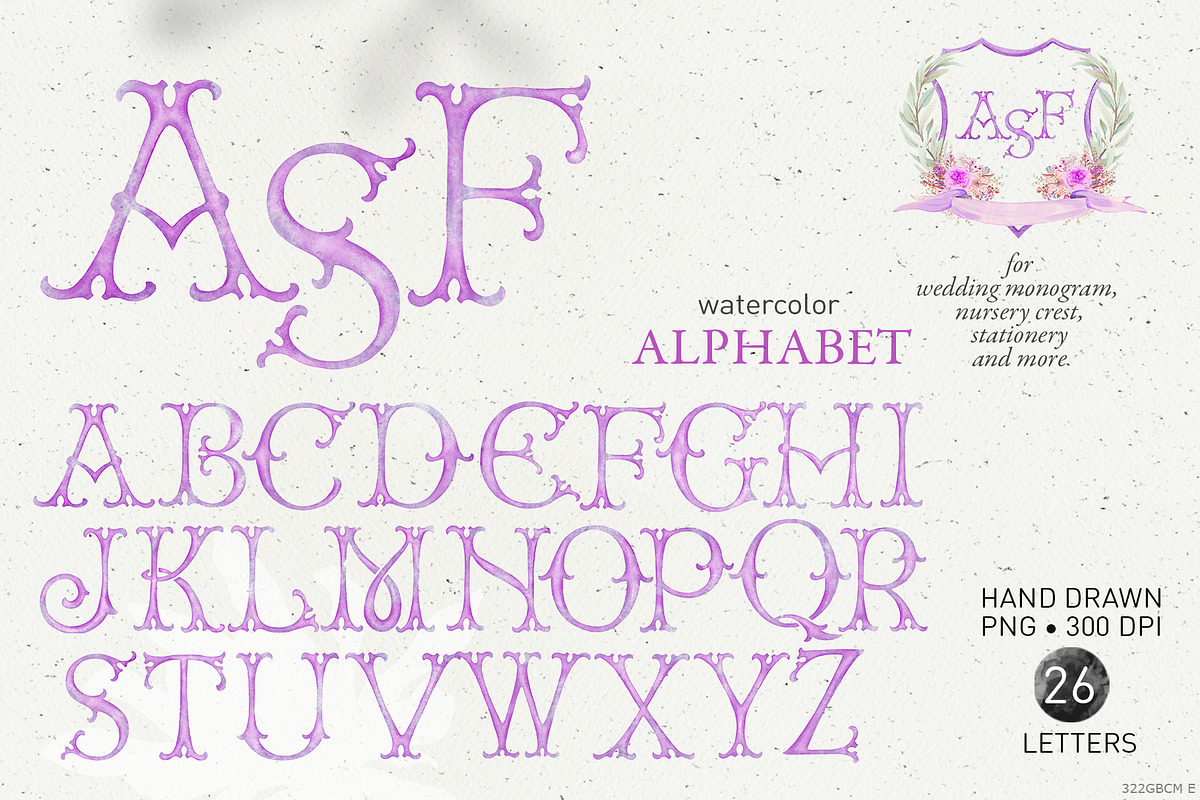 Monogram letters for wedding crest, a Decorative Illustration by GrafikBoutique (Photo 1 of 3)