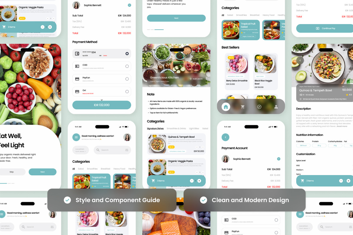 Vitaleaf – Food Delivery UI Design T, an App Template by twinstd (Photo 3 of 5)
