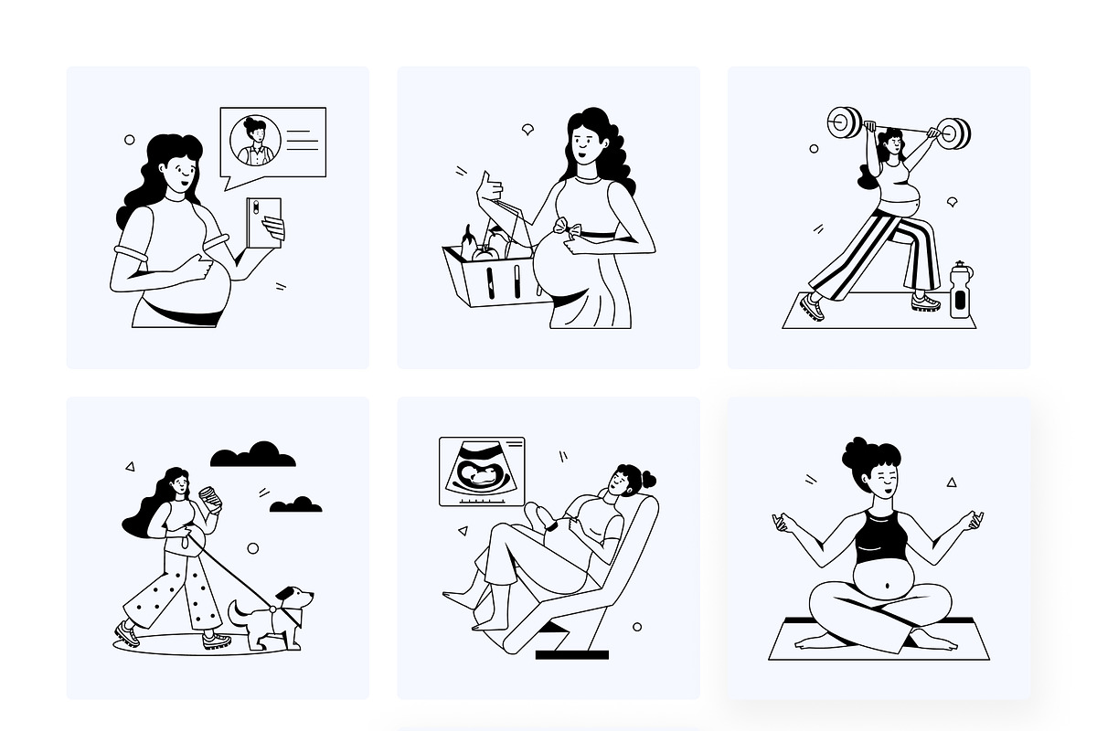 Pregnant Woman Icons, a Duotone Icon by Vectors Market (Photo 13 of 13)