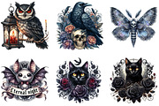 Watercolor Gothic Animals Clipart, an Illustration by DreamArtGraphic (Thumbnail 4 of 4)