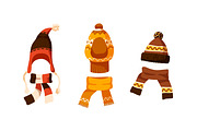 Winter kids hats set, a Decorative Illustration by Good Studio (Thumbnail 2 of 6)