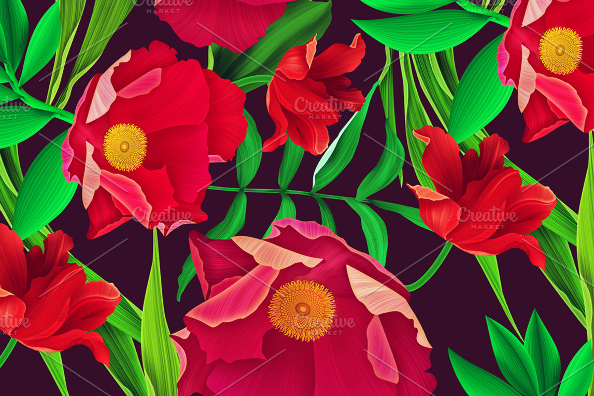Tropical flower seamless pattern, a Pattern Graphic by Luxury Fashion Prints