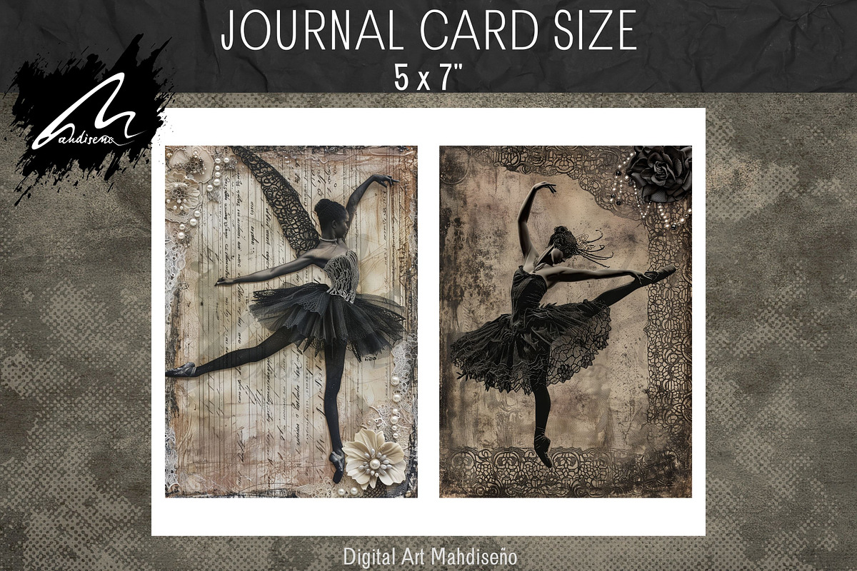 Shabby Chic Gothic Ballerina Figures, a Person Illustration by Digital Art Mahdiseño (Photo 6 of 9)