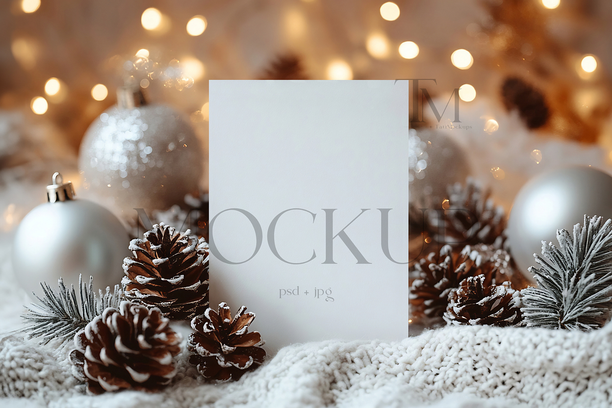 Boho Christmas Card Mockup 5x7, a Product Mockup by TatiMockup (Photo 1 of 4)