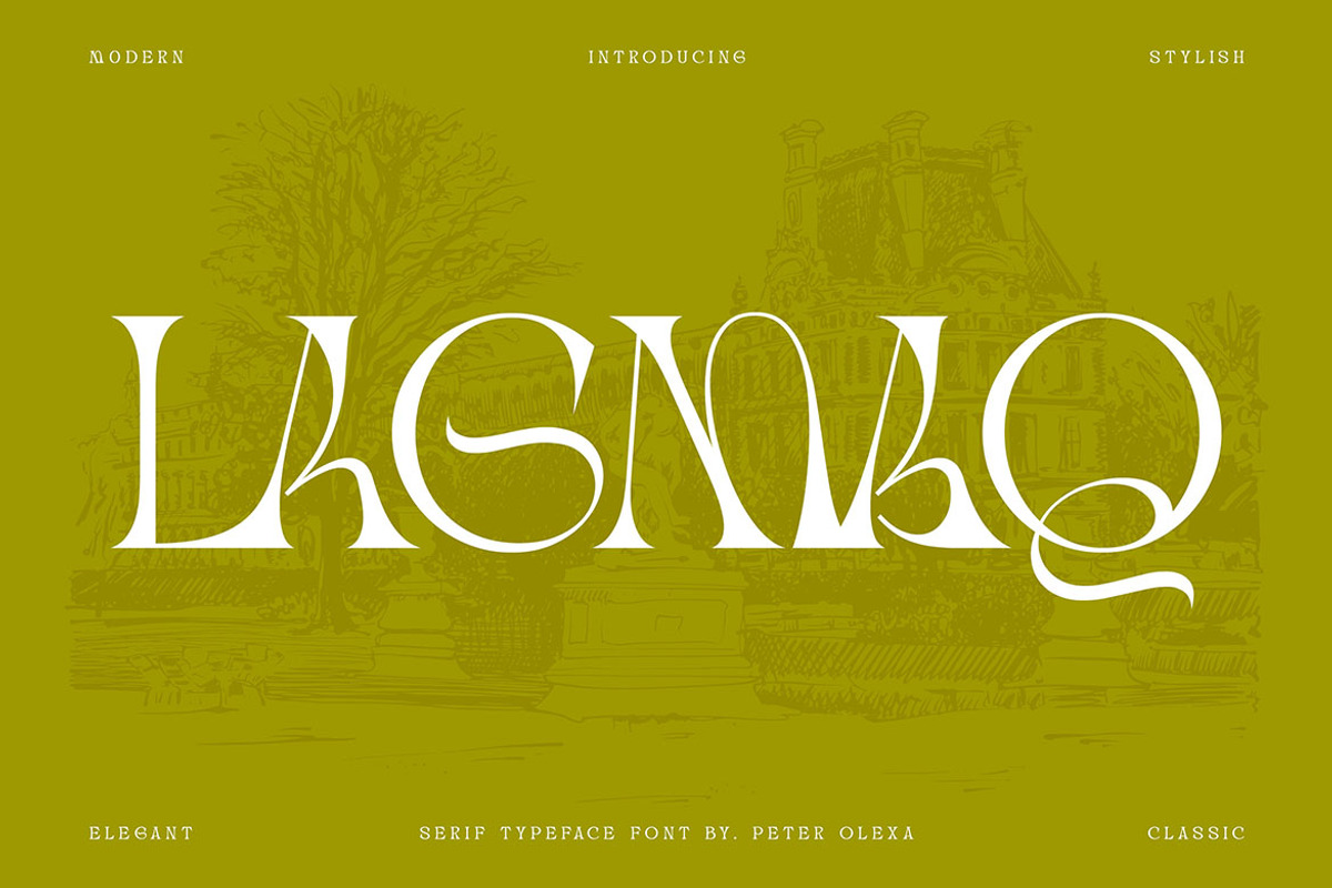 Lagmaq Unique Serif Font, a Serif Font by Cruzine (Photo 1 of 8)