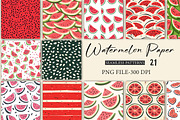 Watermelon Seamless Digital Paper, a Pattern Graphic by Libby Wishes (Thumbnail 1 of 6)