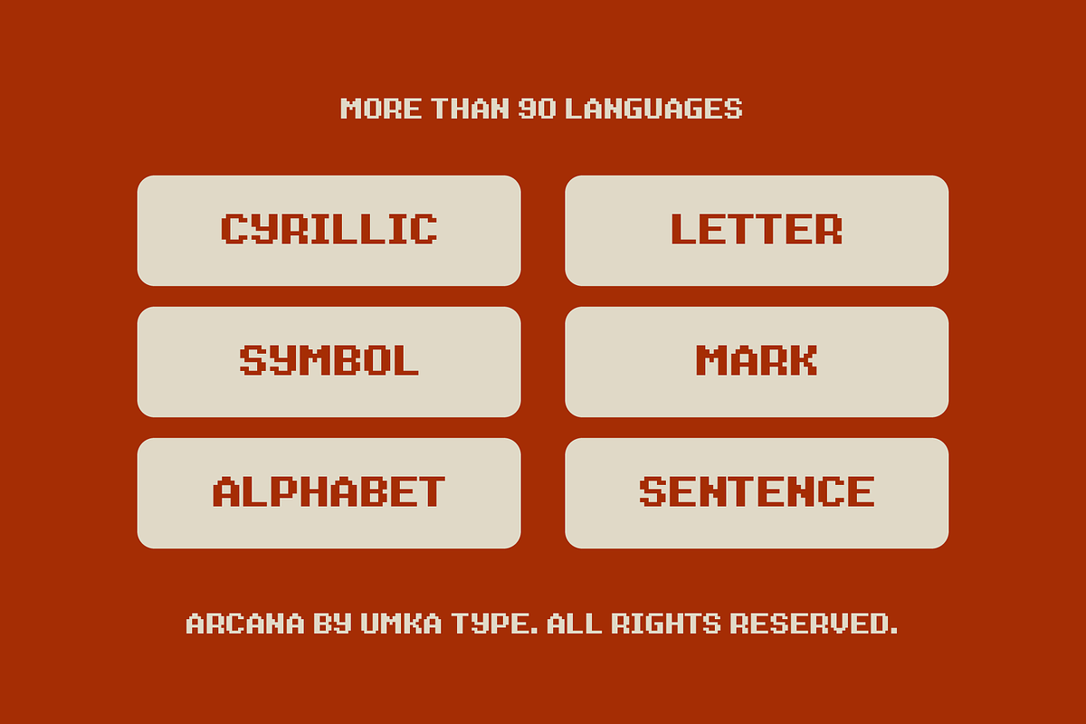 Arcana Game Pixel Font, a Font by alpercakici (Photo 10 of 13)