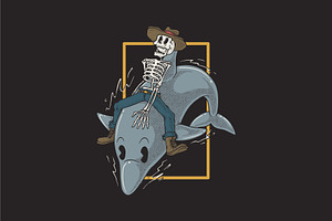 Skeleton Riding The Dolphin