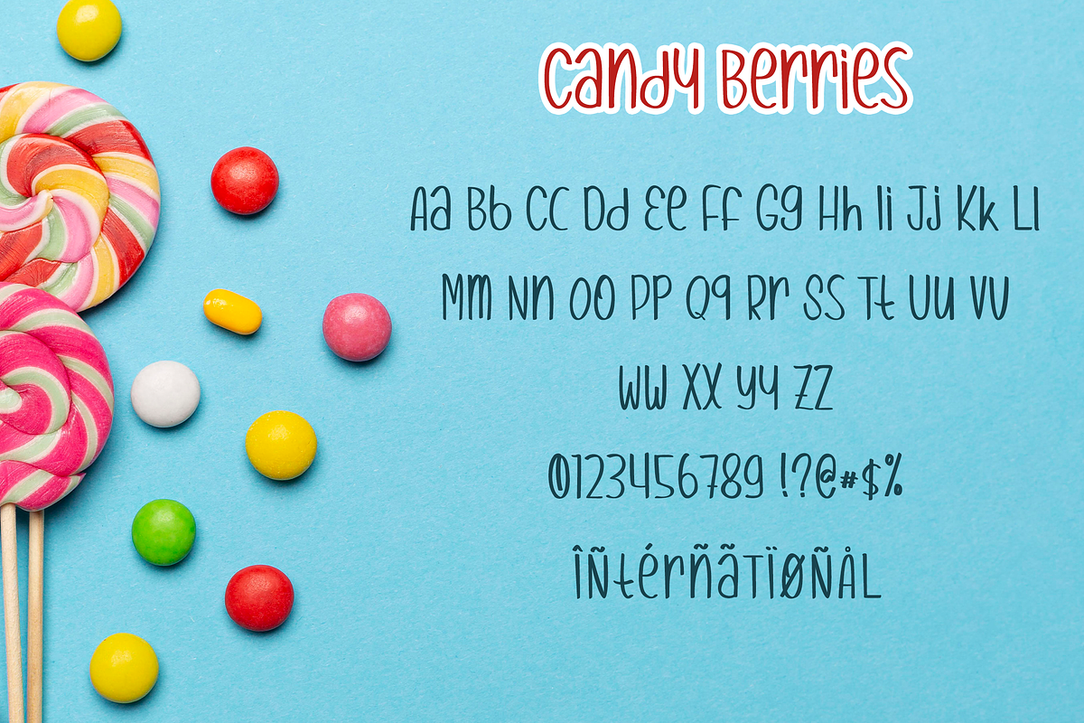 Candy Berries | Holiday Theme Font, a Font by Tigadestd Type (Photo 3 of 5)