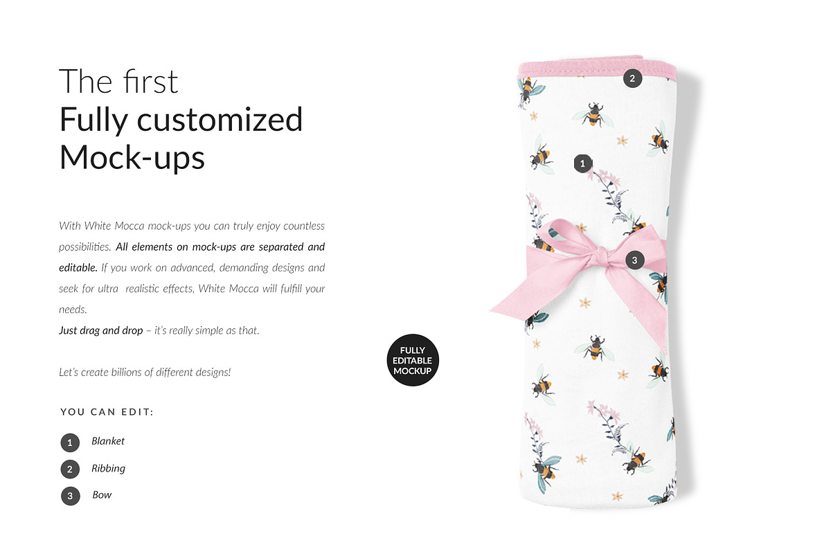 Baby Blanket Mock-ups Set, a Print Template by Mocca Mockups Store (Photo 2 of 4)