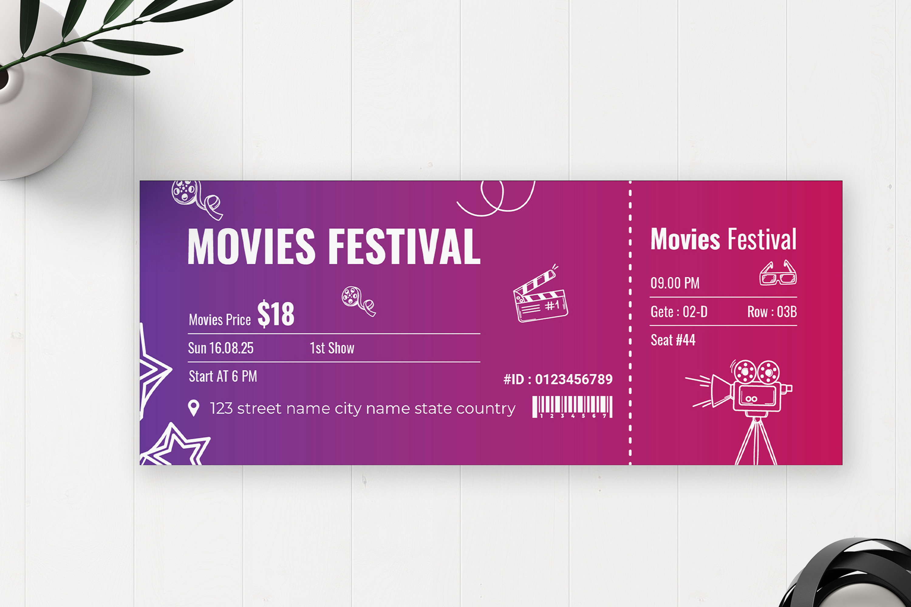 Movies Festival Event Ticket