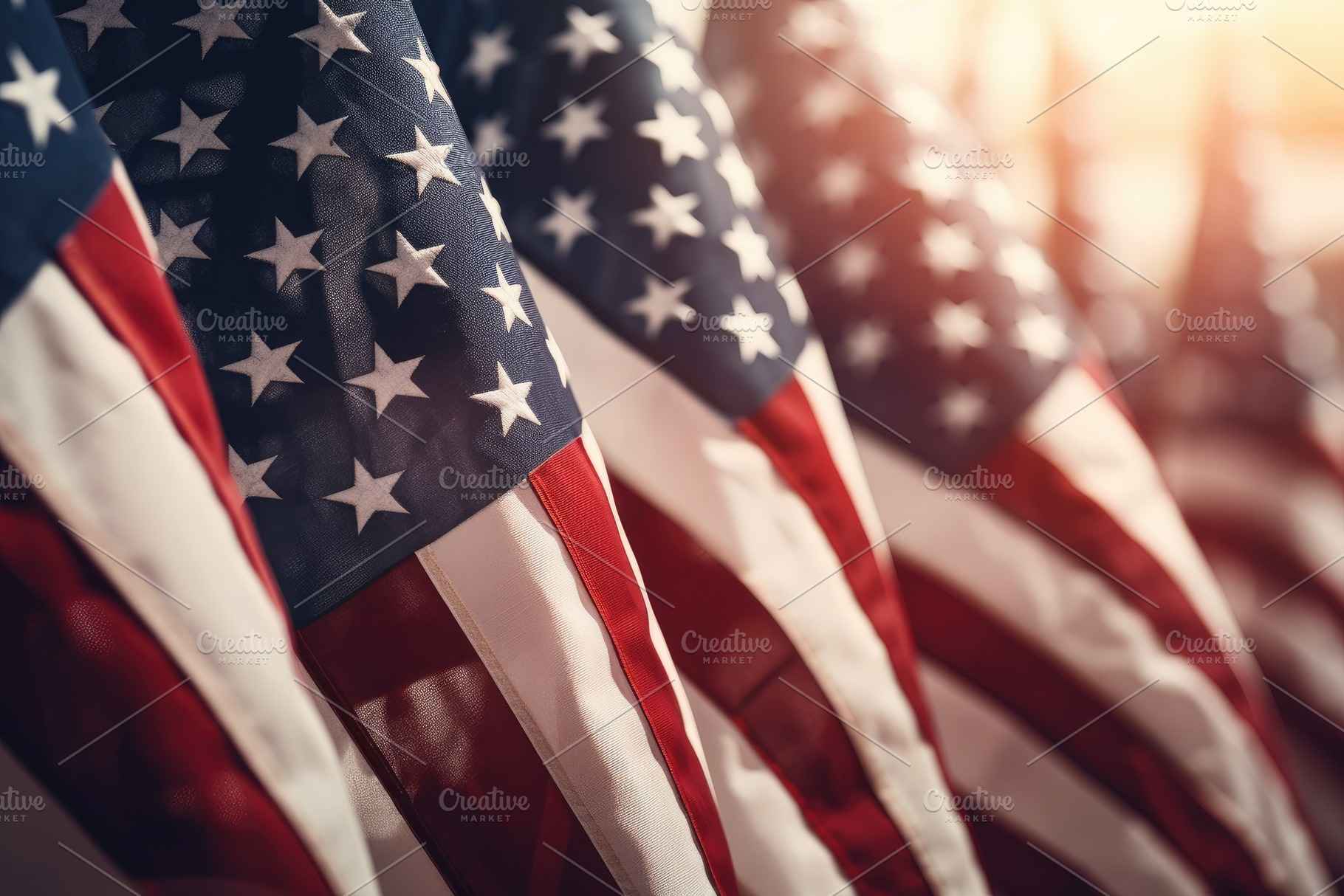 Closeup of American flag on blurred, a Photo by Iftikhar Alam