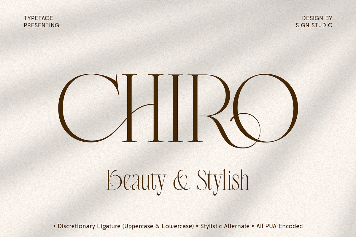 Chiro, a Serif Font by Sign Studio (Photo 1 of 13)