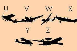 Aircrafts Silhouettes Dingbats Font