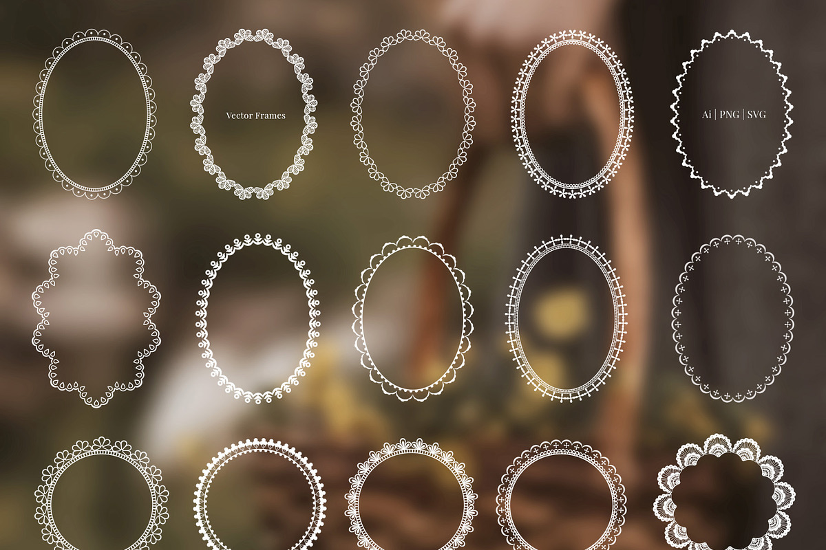 Vector Lace Frames, Doilies, Pattern, an Object Graphic by Essentially Nomadic (Photo 8 of 14)
