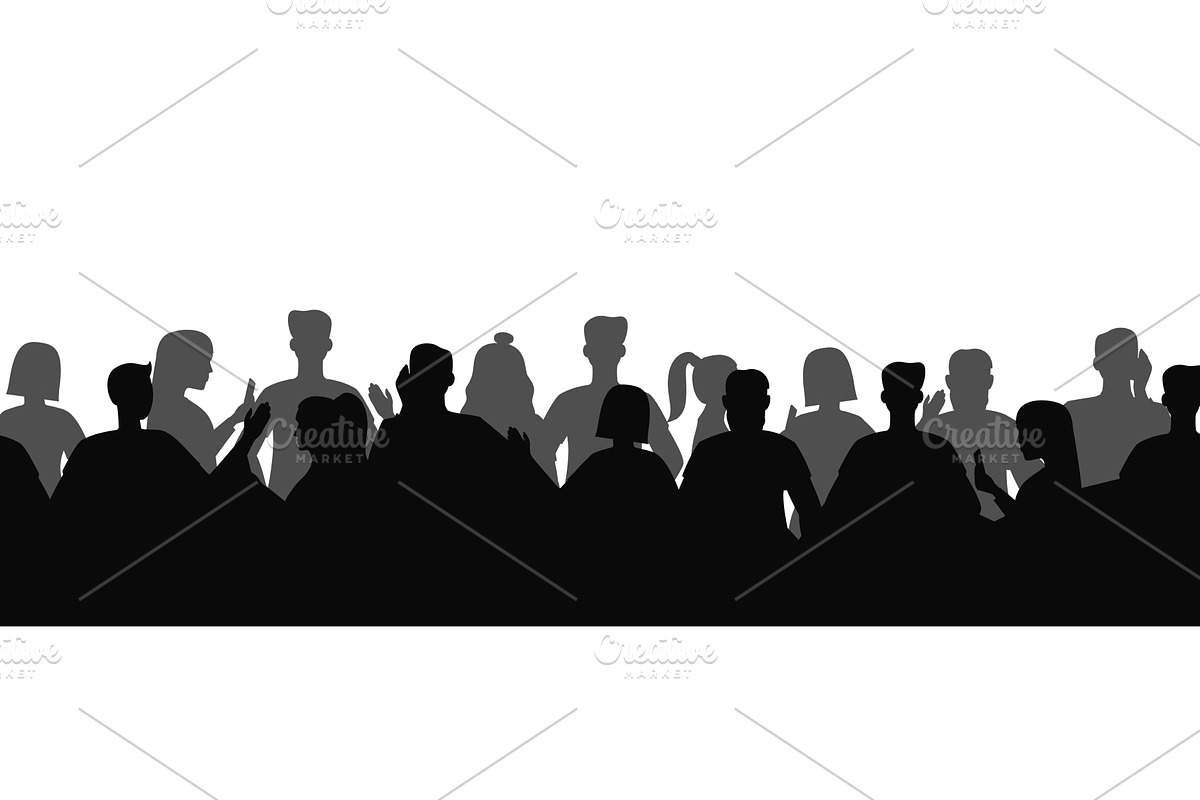 Crowd silhouette people on the, an Illustration by skripnikbb