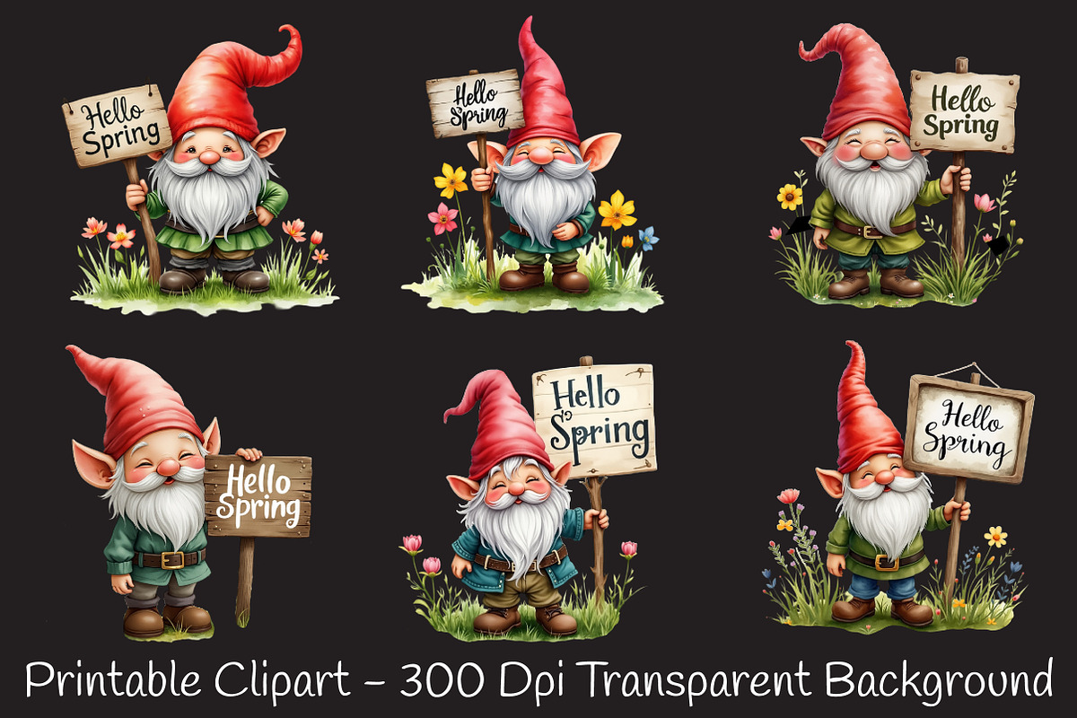 Hello Spring Gnome, an Illustration by RobertsArt (Photo 7 of 7)