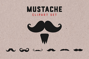 Vintage Mustache Clipart Set