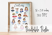 Kids Emotions - Watercolor Set, an Education Illustration by Tati Bordiu (Thumbnail 5 of 5)